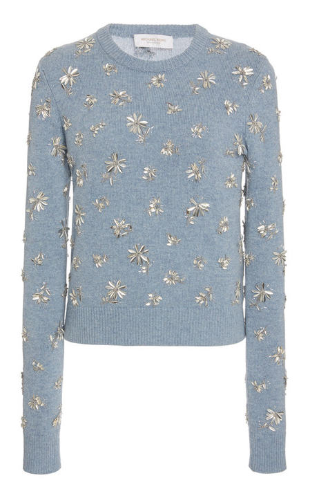 Floral-Embellished Cashmere Sweater展示图