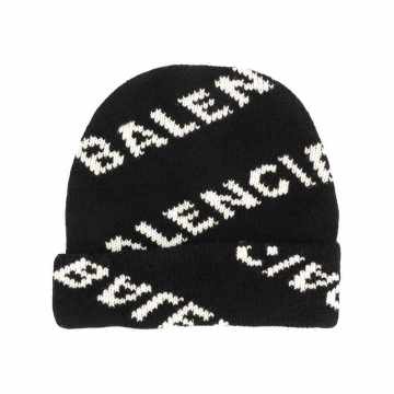 knitted logo beanie