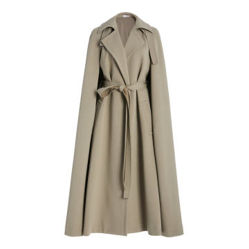 Belted Wool Cape Coat
