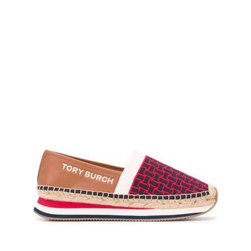 embossed logo platform espadrilles