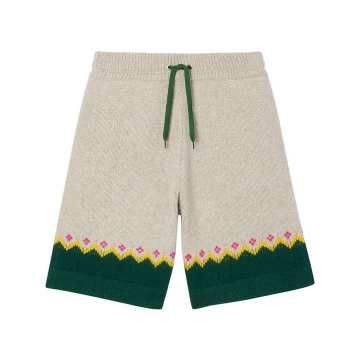 费尔岛式针织短裤