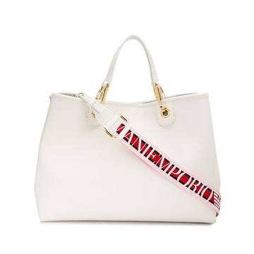 embossed logo tote