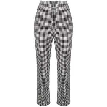 cropped check trousers