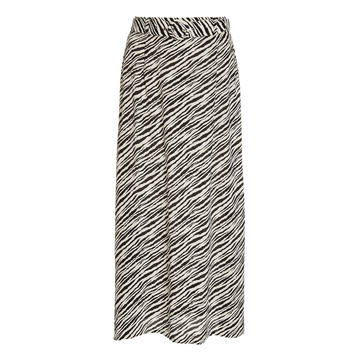 Librisa Zebra Print Linen Midi Skirt