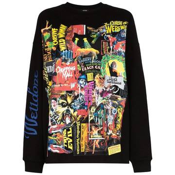 horror collage print sweatshirt