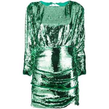 sequin ruched mini dress