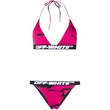 tie-dye print bikini set