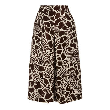 Printed Silk Twill Culotte Pants