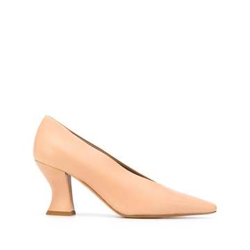 curved heel 75mm pumps