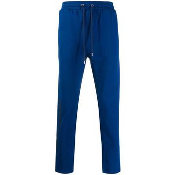 dual-fabric logo jogging trousers