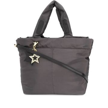 padded logo patch tote