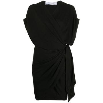 short V-neck wrap dress