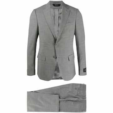 slim-fit checked suit