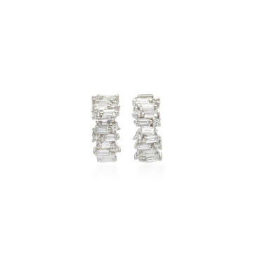 18K White-Gold Hoop Earrings