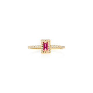 18K Yellow-Gold Ruby Ring