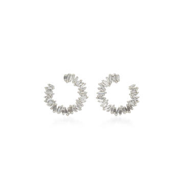 18K White-Gold Spiral Hoop Earrings