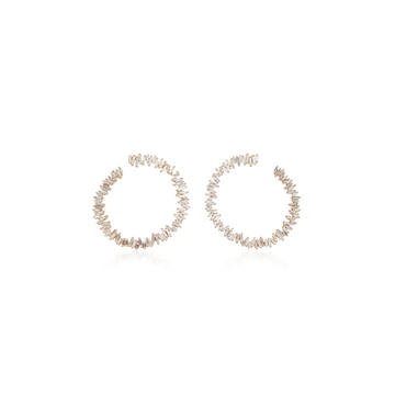 Sideways Spiral 18K Rose Gold Hoop Earrings