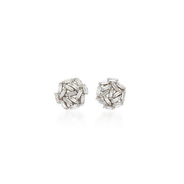 18K White Gold Diamond Earrings