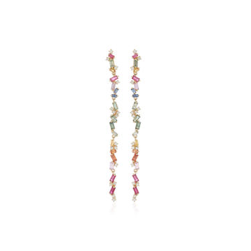 Rainbow 18K Yellow-Gold Dangle Earrings