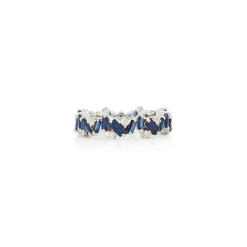 18K White-Gold and Blue Sapphire Ring