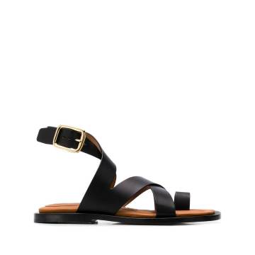 strappy buckled sandals