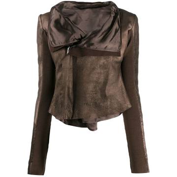 leather metallic biker jacket