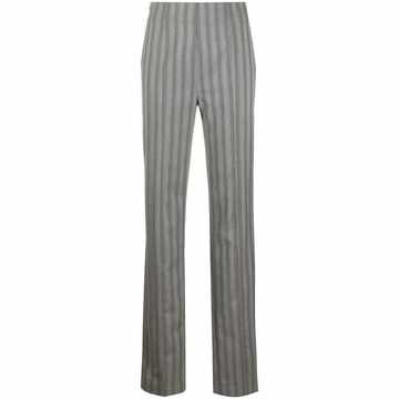 high waisted striped trousers