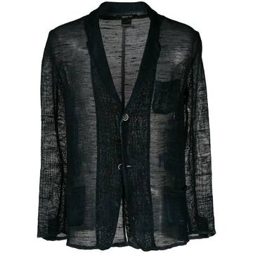 sheer button blazer