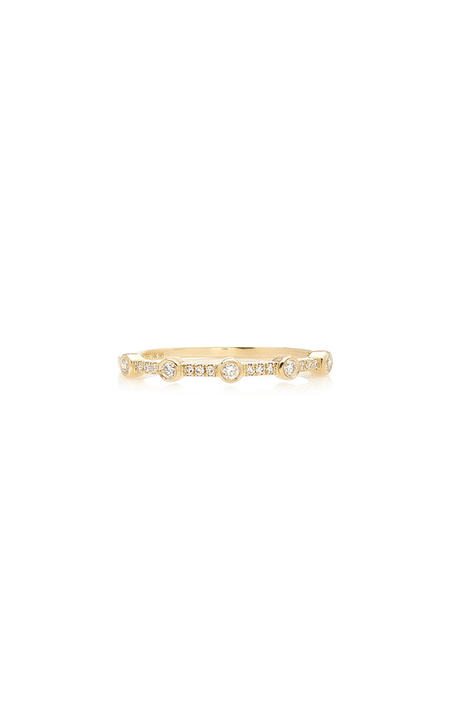 14K Gold and Diamond Bezel Stack Ring展示图