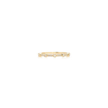 14K Gold and Diamond Bezel Stack Ring