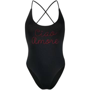 Ciao Amore embroidered one-piece