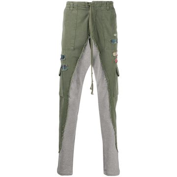 contrast-leg cargo trousers