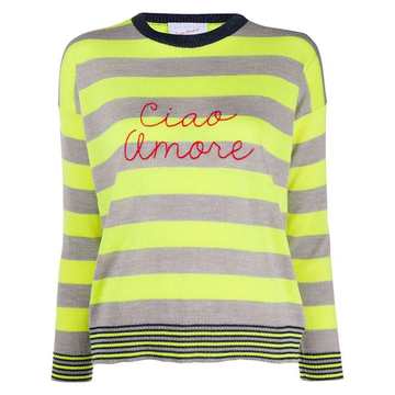 striped 'ciao amore' jumper