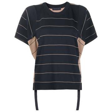 striped panel T-shirt