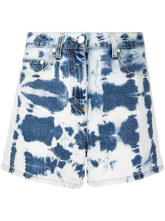 tie-dye print denim shorts展示图