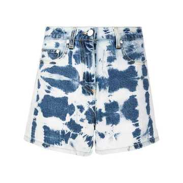 tie-dye print denim shorts