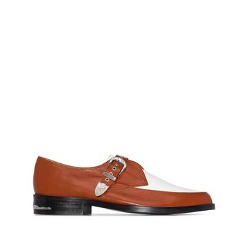 strapped contrasting panel shoes