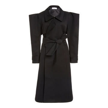 Service Puff-Sleeve Cotton-Blend Trench Coat