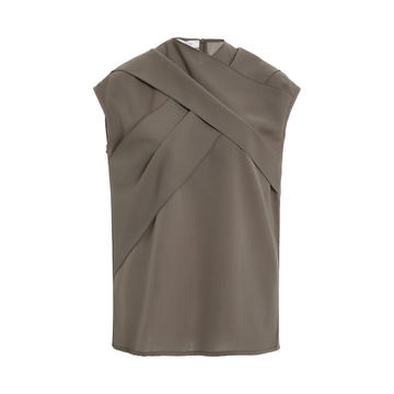 Ensor Tie-Detailed Crepe Top