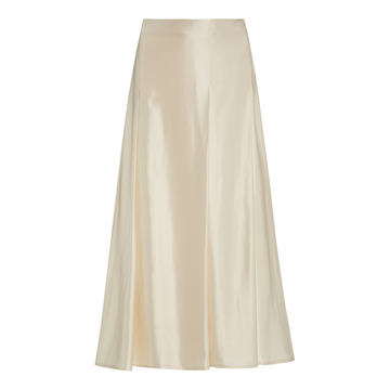 Ricci Pleated Satin Midi Skirt