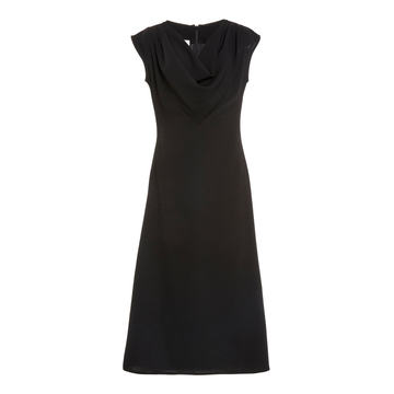 Lorrain Cady Cowl Neck Midi Dress