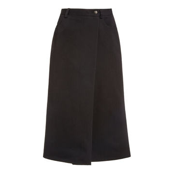 Malone Pleated Cotton-Blend Midi Skirt