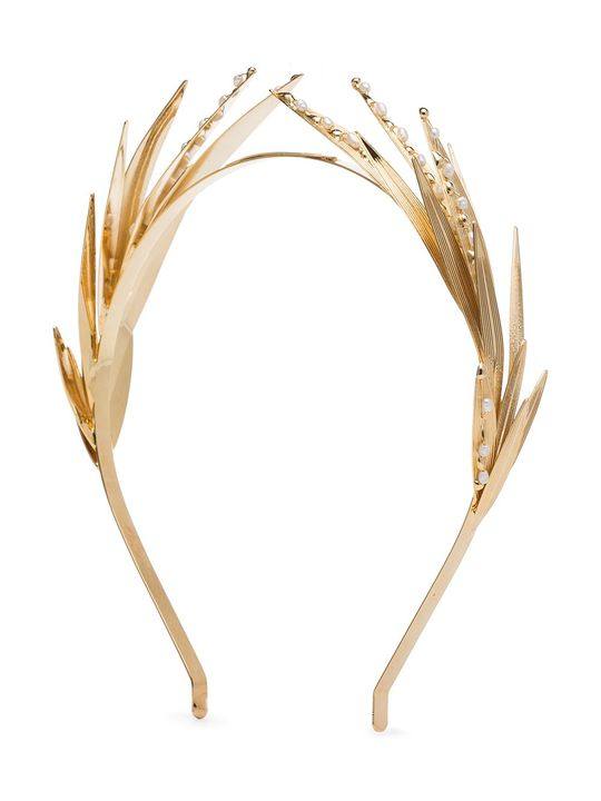 Apache leaf pearl detail open headband展示图