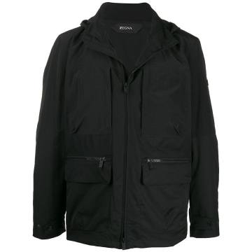 multi-pocket hooded jacket