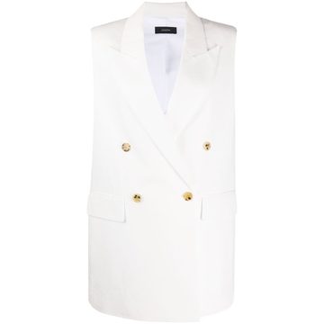 sleeveless double breasted jacket