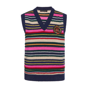 Striped Wool-Blend Sweater Vest