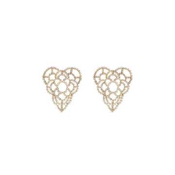Spiga crystal heart earrings
