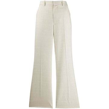 logo pinstripe trousers