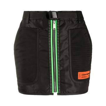 neon zip mini skirt