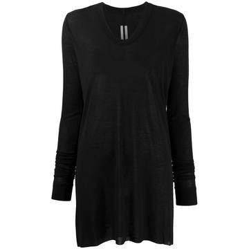 sheer longline jersey top